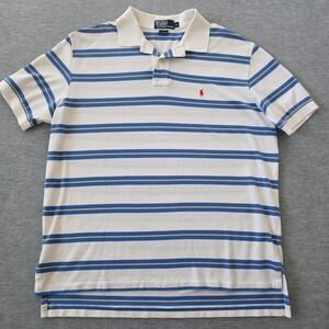 Polo Ralph Lauren Men's Striped Short Sleeve Polo Shirt XL Blue White Red Pony